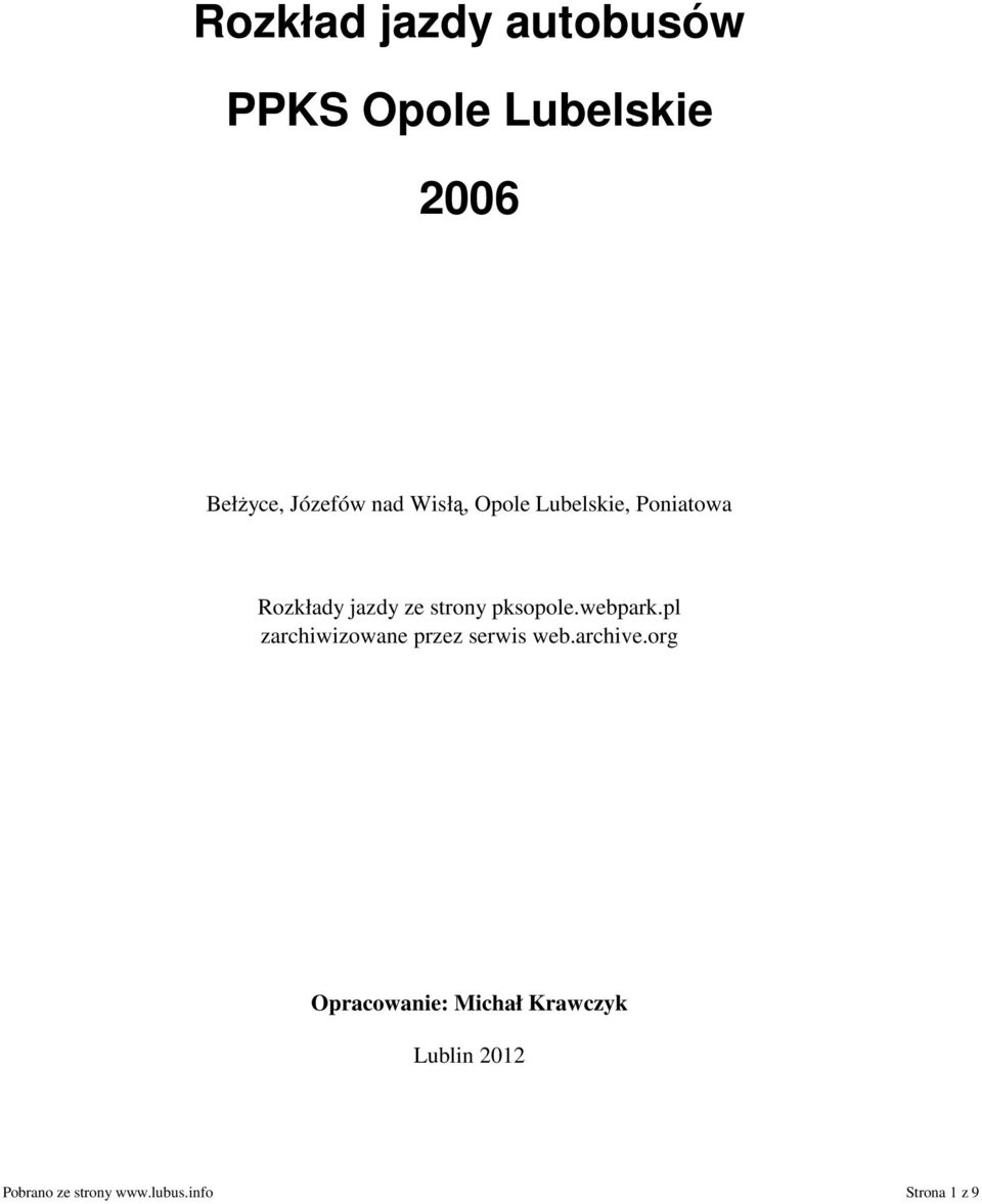 pksopole.webpark.pl zarchiwizowane przez serwis web.archive.