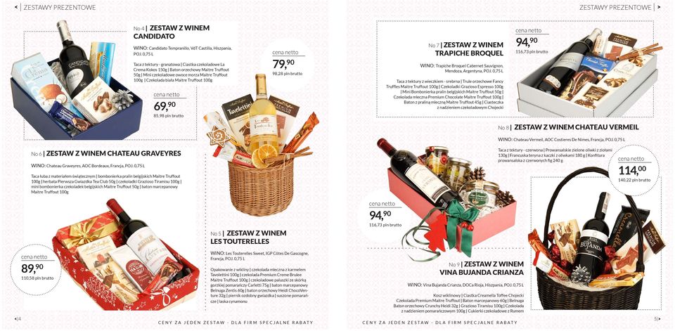 BROQUEL WINO: Trapiche Broquel Cabernet Sauvignon, Mendoza, Argentyna, Taca z tektury z wieczkiem - srebrna Trule orzechowe Fancy Truffles Maitre Truffout 100g Czekoladki Grazioso Espresso 100g Mini