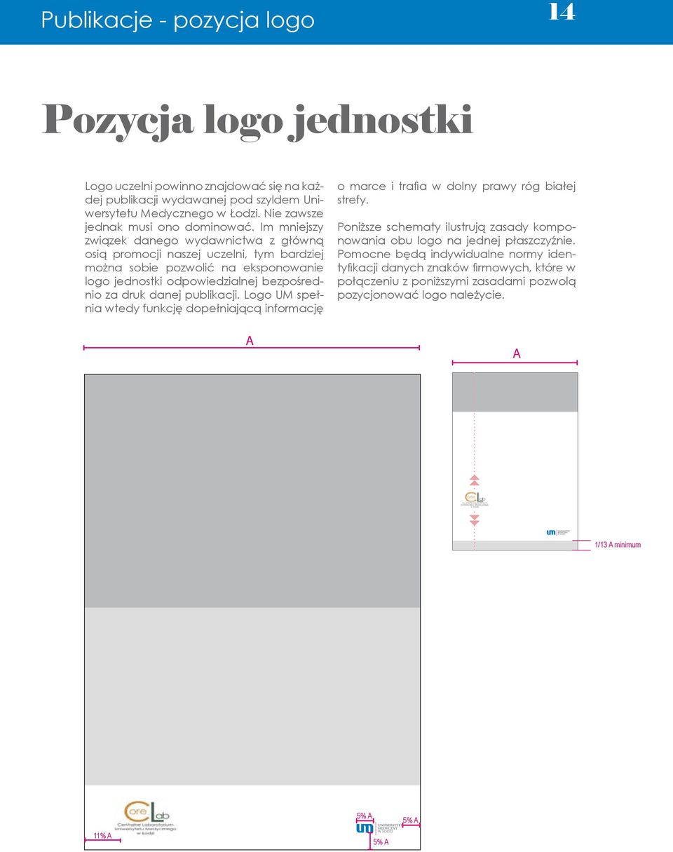 Im mniejszy związek danego wydawnictwa z główną osią promocji naszej uczelni, tym bardziej można sobie pozwolić na eksponowanie logo jednostki odpowiedzialnej bezpośrednio za druk danej