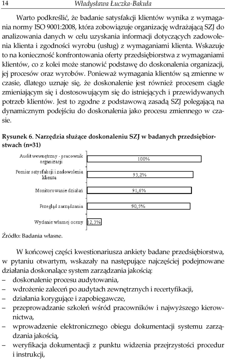 Wskazuje to na konieczność konfrontowania oferty przedsiębiorstwa z wymaganiami klientów, co z kolei może stanowić podstawę do doskonalenia organizacji, jej procesów oraz wyrobów.