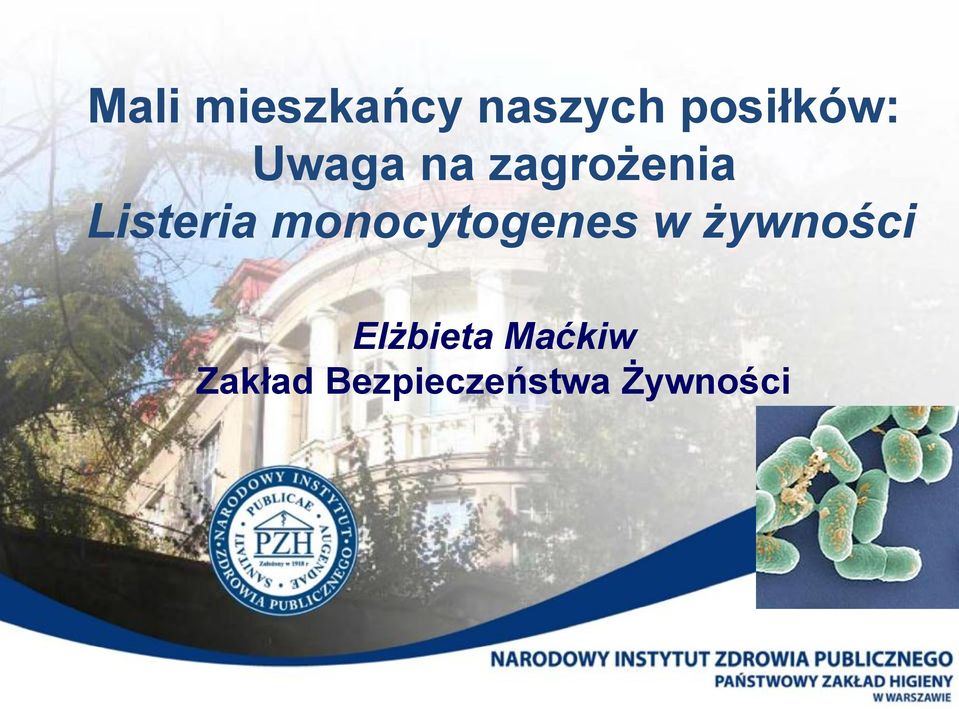 monocytogenes w żywności Elżbieta