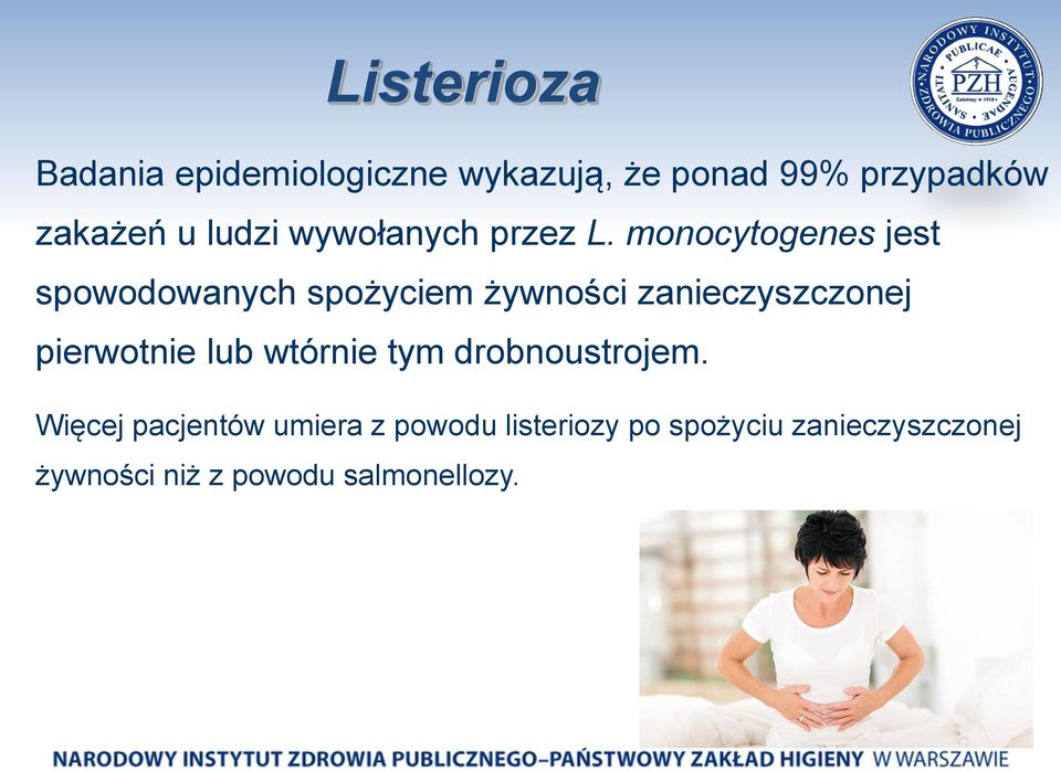 monocytogenes jest spowodowanych spożyciem żywności zanieczyszczonej pierwotnie