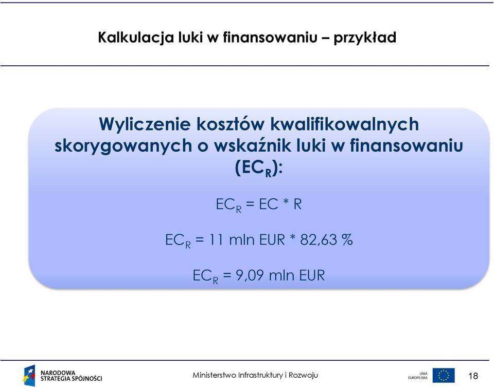 skorygowanych o wskaźnik luki w finansowaniu (EC