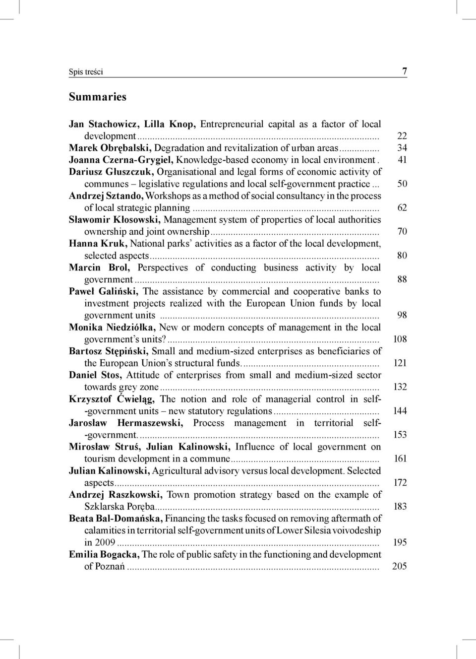 41 Dariusz Głuszczuk, Organisational and legal forms of economic activity of communes legislative regulations and local self-government practice.
