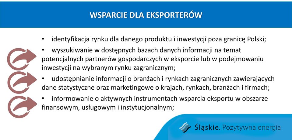 zagranicznym; udostępnianie informacji o branżach i rynkach zagranicznych zawierających dane statystyczne oraz marketingowe o