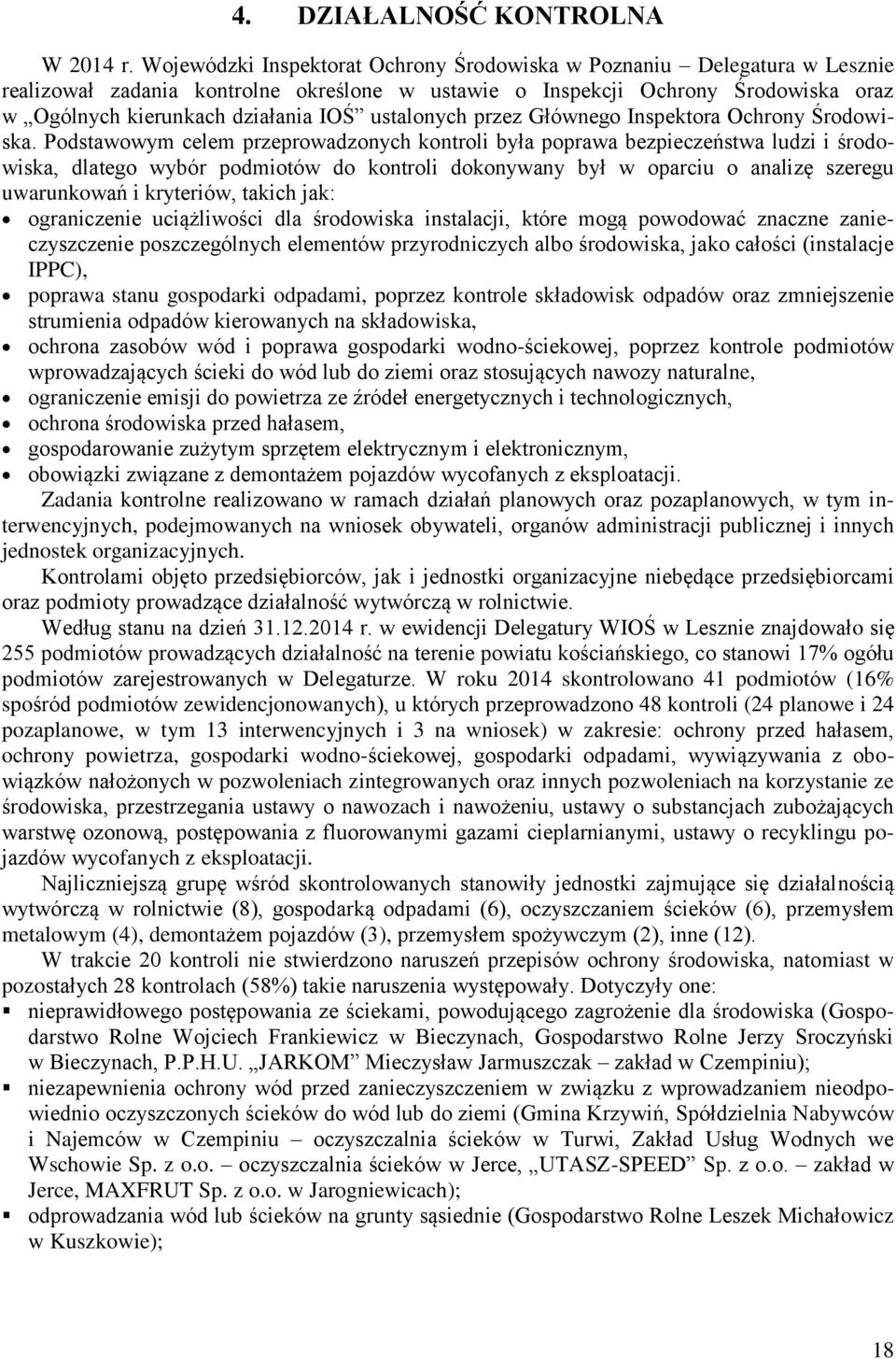 ustalonych przez Głównego Inspektora Ochrony Środowiska.