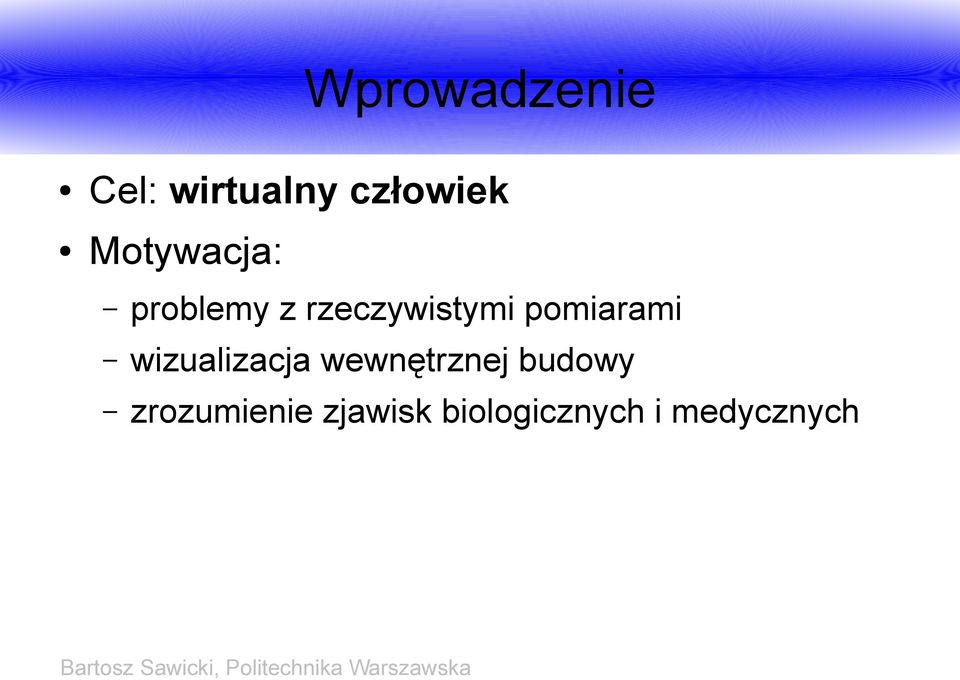 pomiarami wizualizacja wewnętrznej