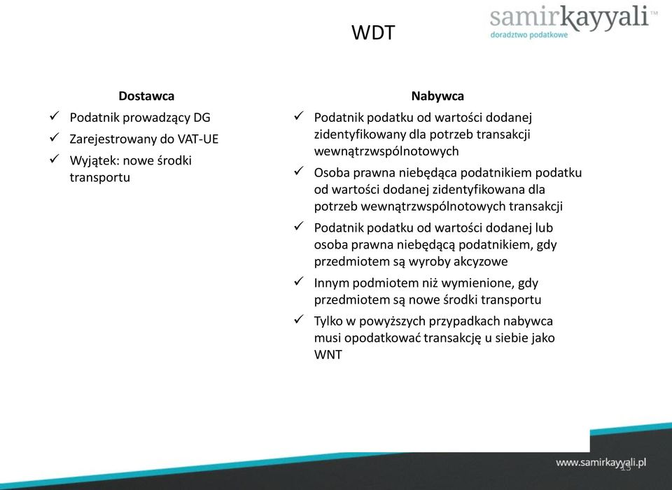 potrzeb wewnątrzwspólnotowych transakcji Podatnik podatku od wartości dodanej lub osoba prawna niebędącą podatnikiem, gdy przedmiotem są wyroby