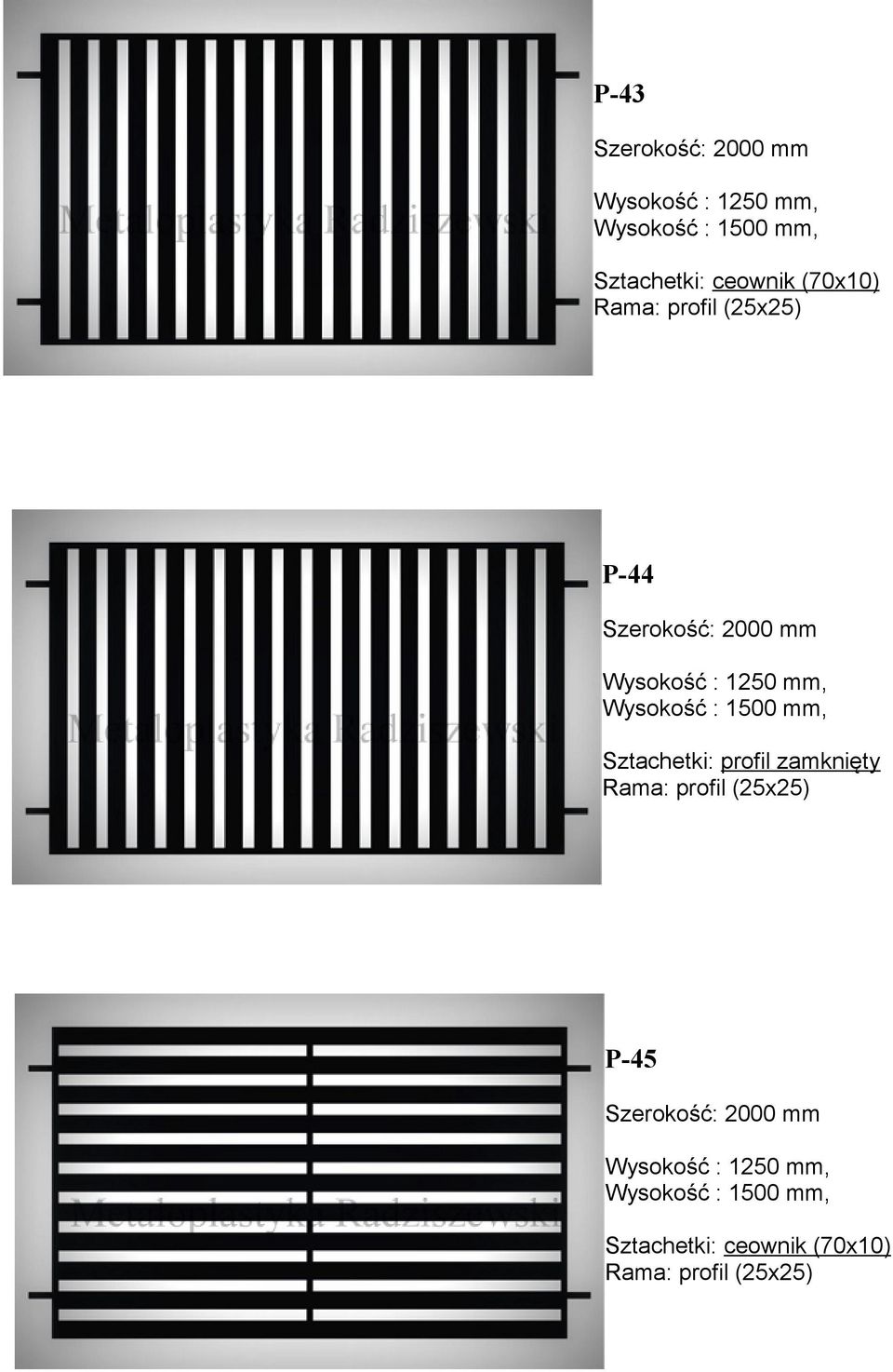 zamknięty Rama: profil (25x25) P-45,
