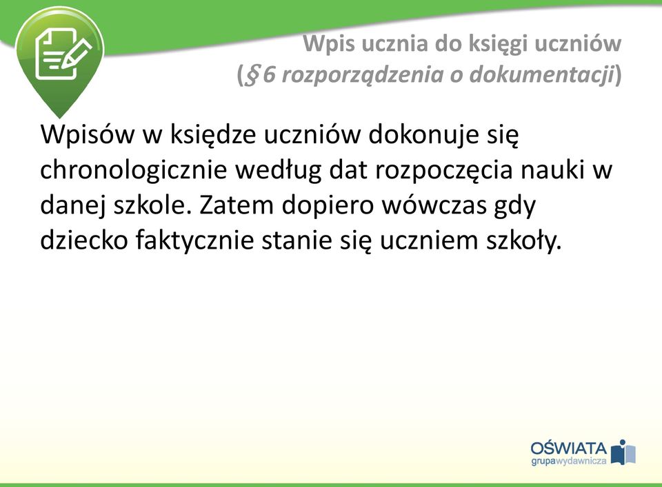 chronologicznie według dat rozpoczęcia nauki w danej