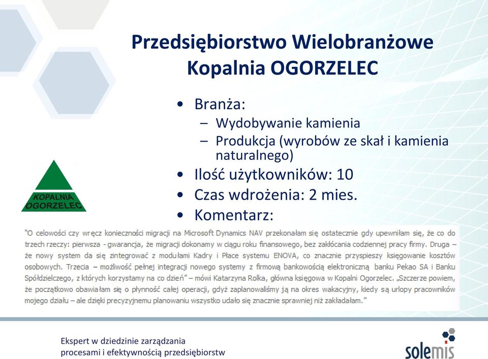 Produkcja (wyrobów ze skał i kamienia