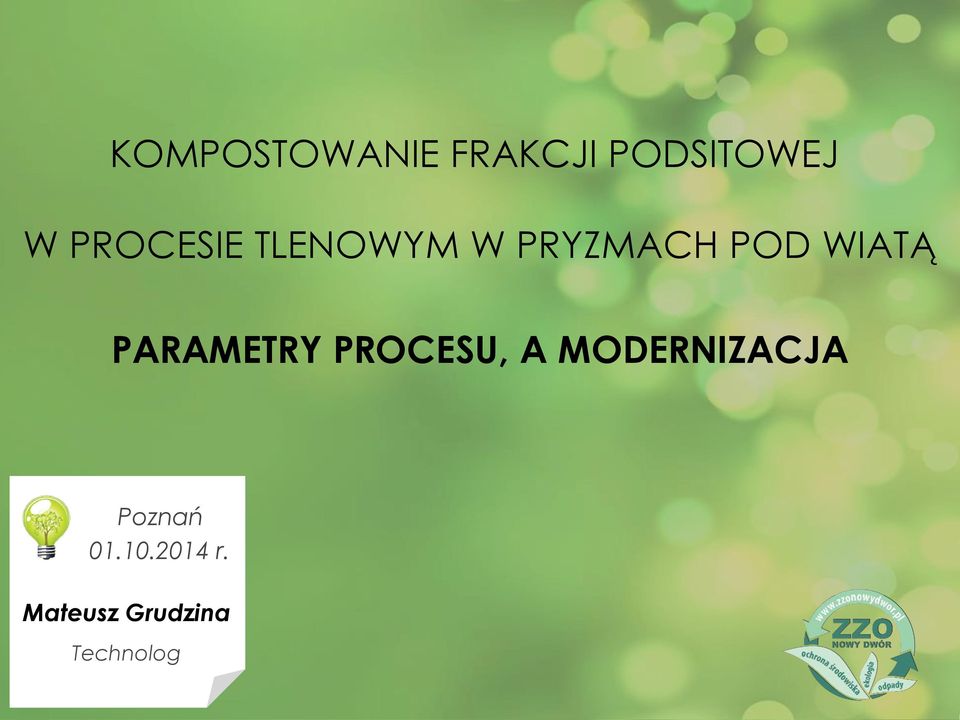 PARAMETRY PROCESU, A MODERNIZACJA