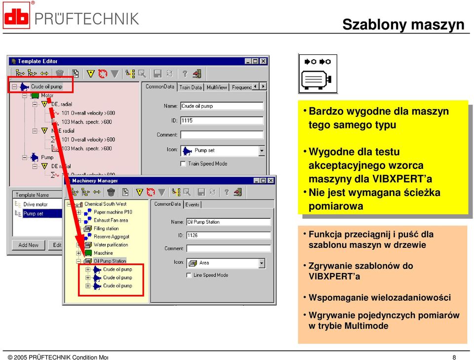 Funkcja przeciągnij i puść dla szablonu maszyn w drzewie Zgrywanie szablonów do