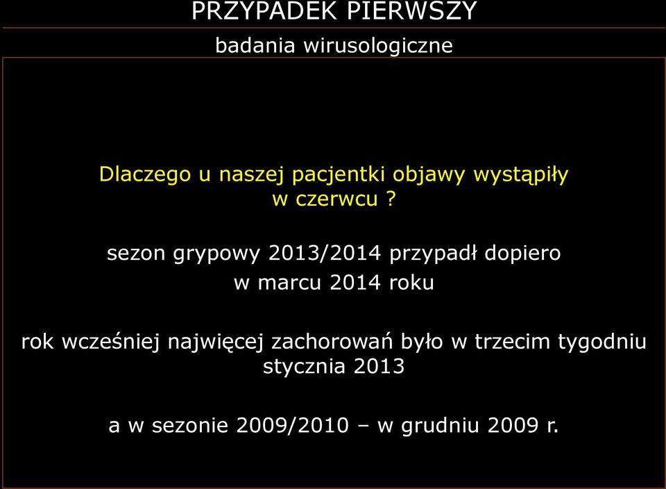 sezon grypowy 2013/2014 przypadł dopiero w marcu 2014 roku rok