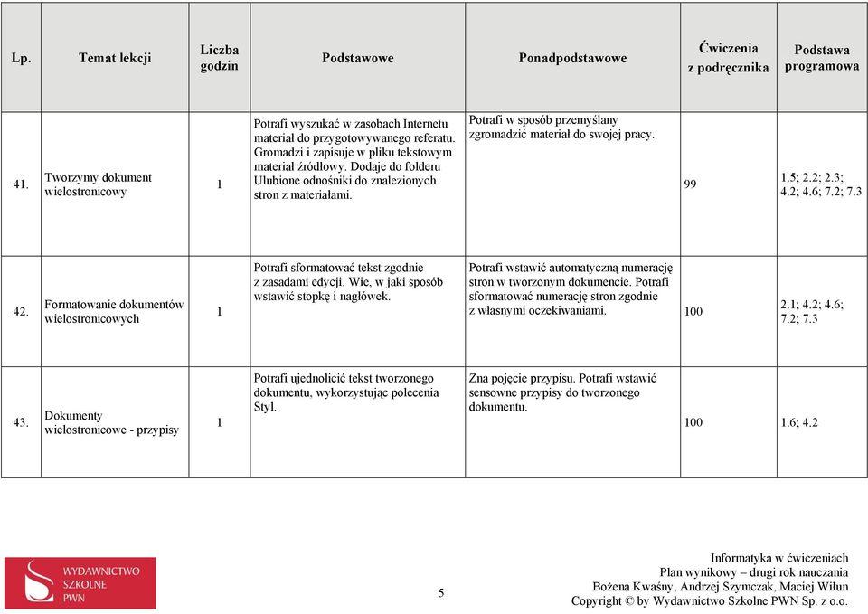 Formatowanie dokumentów wielostronicowych Potrafi sformatować tekst zgodnie z zasadami edycji. Wie, w jaki sposób wstawić stopkę i nagłówek.