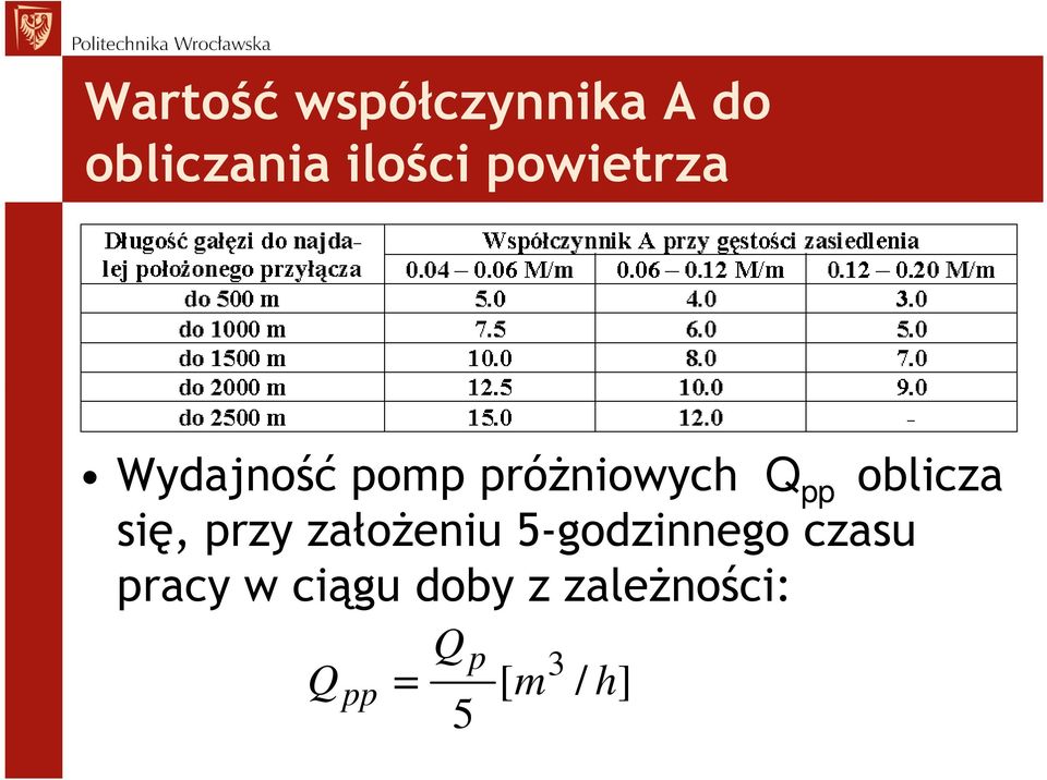 oblicza się, przy założeniu 5-godzinnego czasu