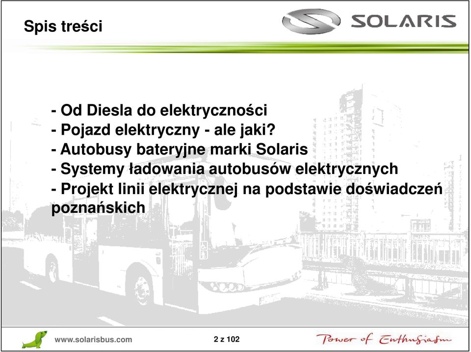 - Autobusy bateryjne marki Solaris - Systemy ładowania