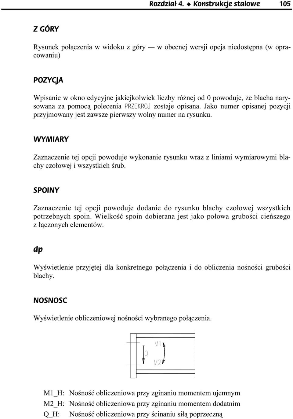 blacha narysowana za pomocą polecenia "" zostaje opisana. Jako numer opisanej pozycji przyjmowany jest zawsze pierwszy wolny numer na rysounku.