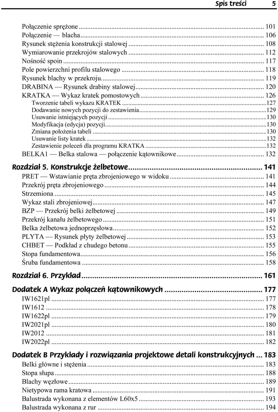 ..r...129 Usuwanie istniejących pozycji...r...130 Modyfikacja (edycja) pozycji...r...130 Zmiana położenia tabeli...r...r.....130 Usuwanie listy kratek...r...r...132 Zestawienie poleceń dla programu KRATKA.