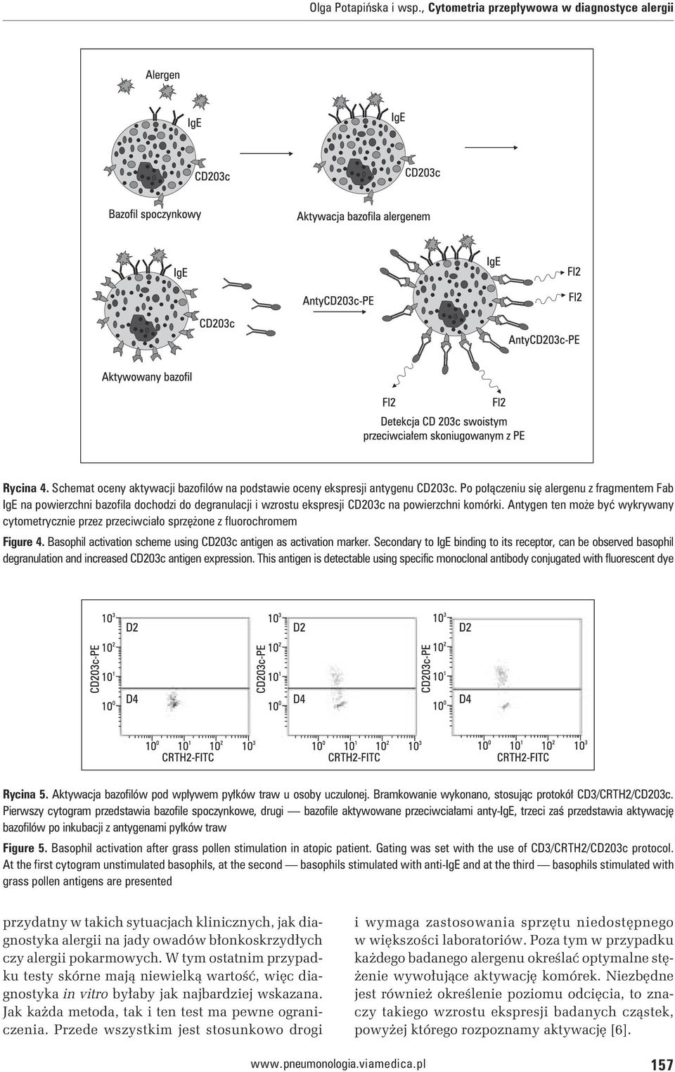 Antygen ten może być wykrywany cytometrycznie przez przeciwciało sprzężone z fluorochromem Figure 4. Basophil activation scheme using CD203c antigen as activation marker.
