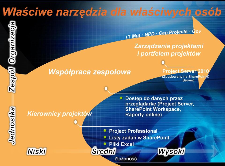 projektów Dostęp do danych przez przeglądarkę (Project Server, SharePoint Workspace,