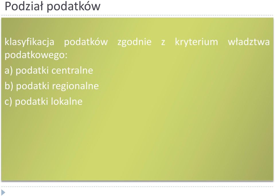 władztwa podatkowego: a) podatki