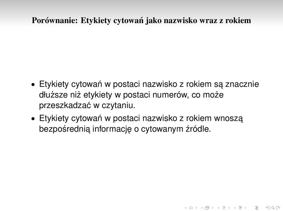 postaci numerów, co może przeszkadzać w czytaniu.