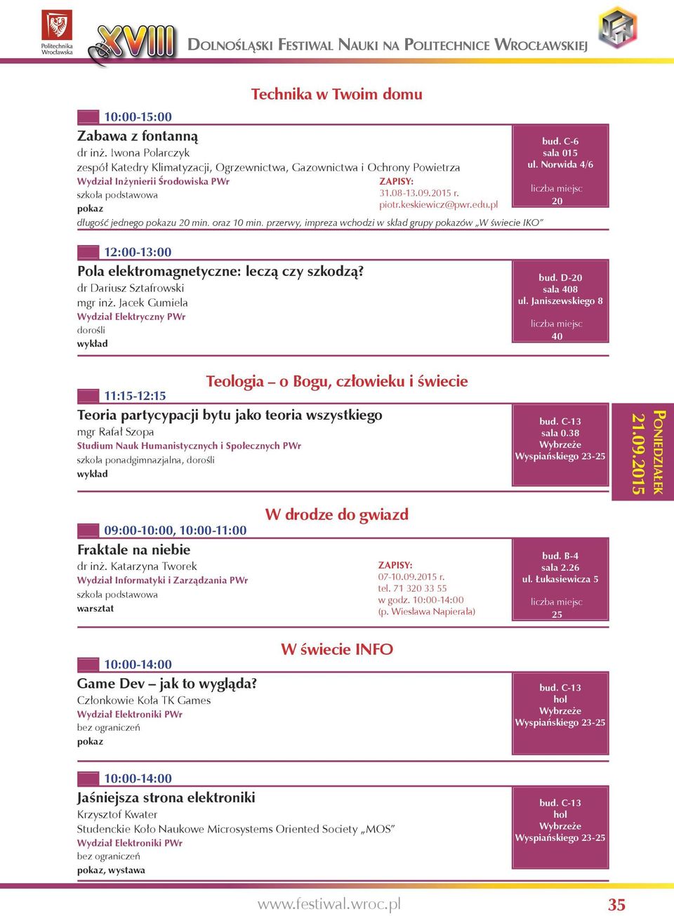 Jacek Gumiela Wydział Elektryczny PWr dorośli bud. D-20 sala 408 ul.