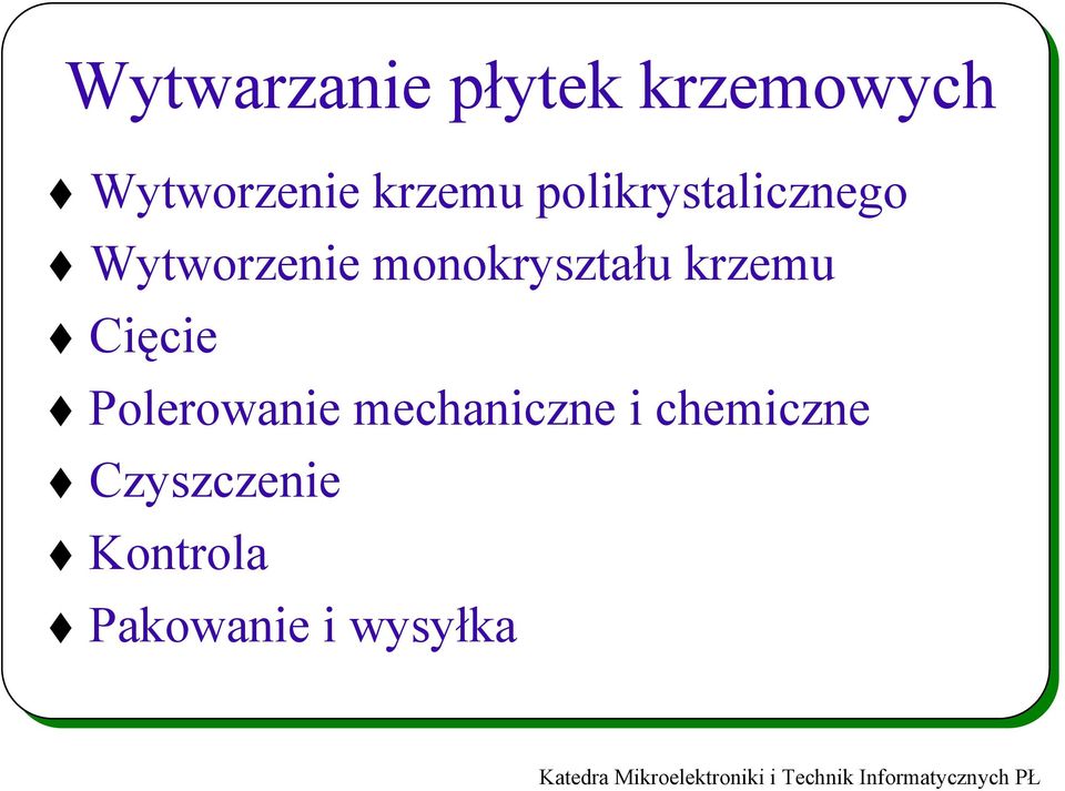monokryształu krzemu Cięcie Polerowanie