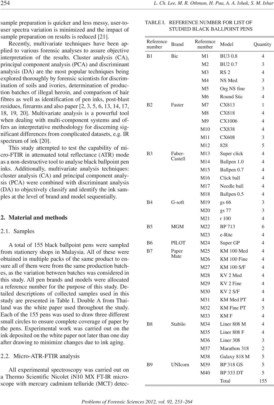 Cluster analysis (CA), principal component analysis (PCA) and discriminant analysis (DA) are the most popular techniques being explored thoroughly by forensic scientists for discrimination of soils