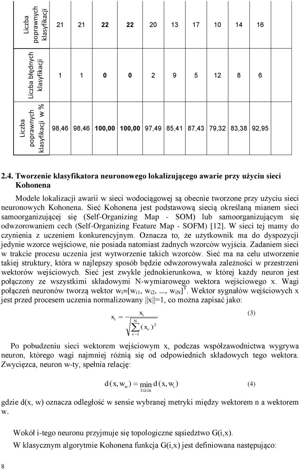 Tworzenie klasyfikatora neuronowego lokalizującego awarie przy użyciu sieci Kohonena Modele lokalizacji awarii w sieci wodociągowej są obecnie tworzone przy użyciu sieci neuronowych Kohonena.