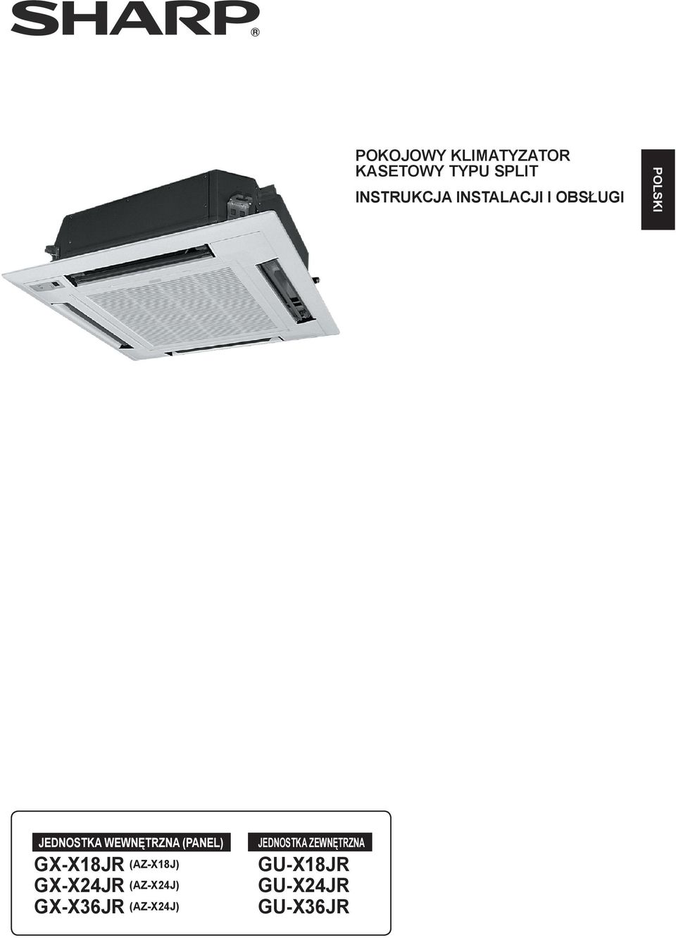 (PANEL) GX-X8JR (AZ-X8J) GX-X24JR (AZ-X24J) GX-X36JR