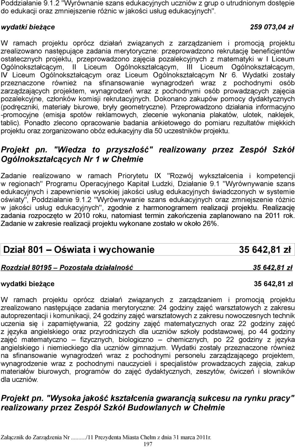 Ogólnokształcącym, II Liceum Ogólnokształcącym, III Liceum Ogólnokształcącym, IV Liceum Ogólnokształcącym oraz Liceum Ogólnokształcącym Nr 6.