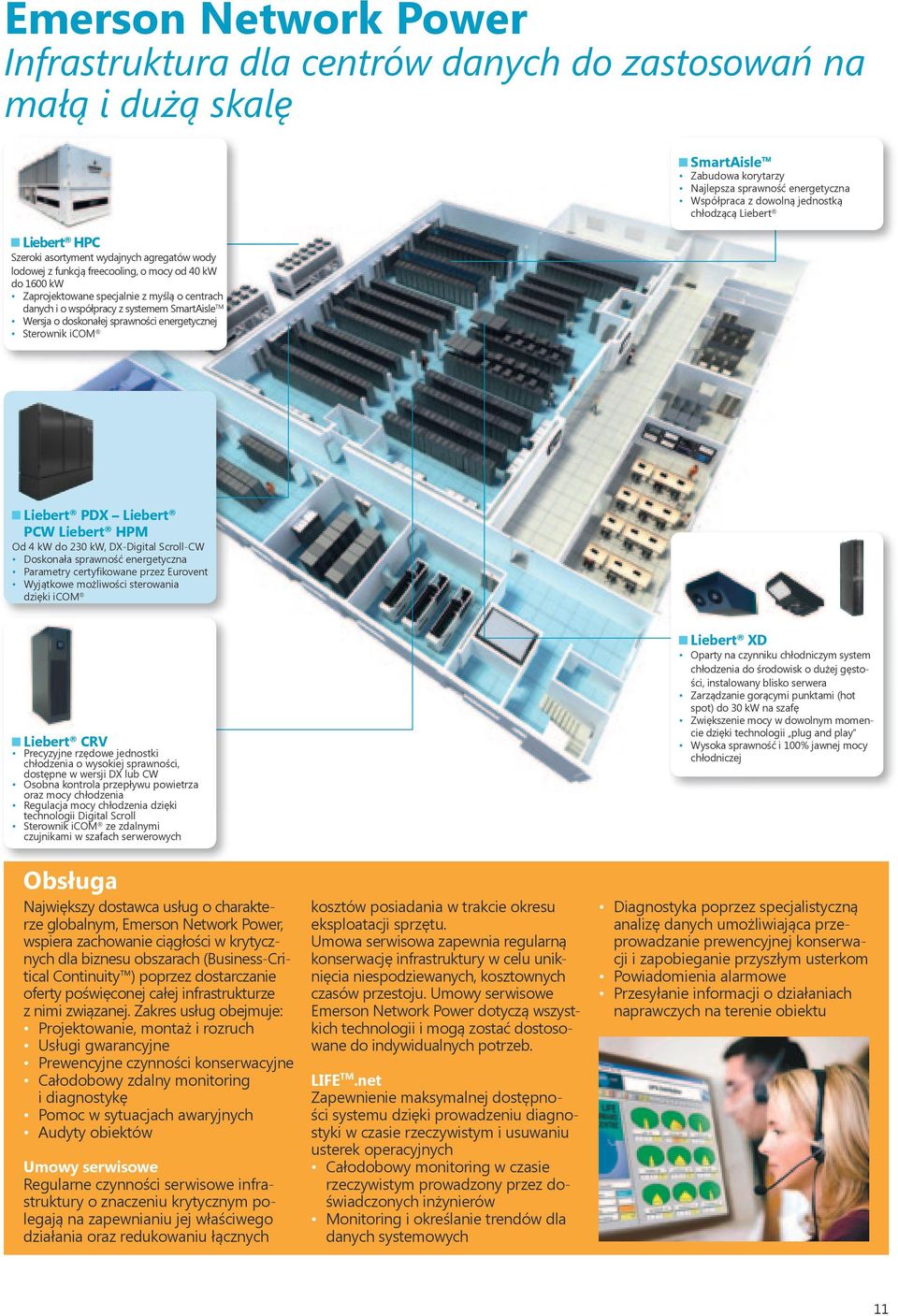 sprawność energetyczna Współpraca z dowolną jednostką chłodzącą Liebert Liebert PDX Liebert PCW Liebert HPM Od 4 kw do 30 kw, DX-Digital Scroll-CW Doskonała sprawność energetyczna Parametry