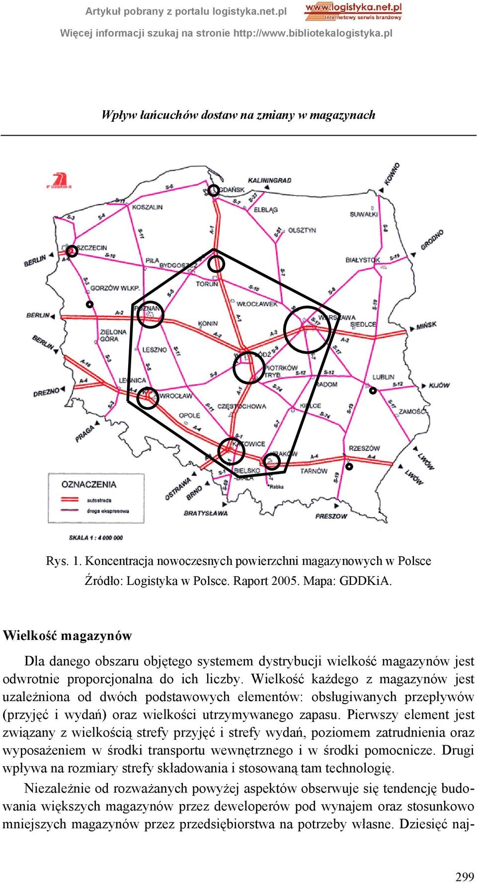 Wielkość każdego z magazynów jest uzależniona od dwóch podstawowych elementów: obsługiwanych przepływów (przyjęć i wydań) oraz wielkości utrzymywanego zapasu.