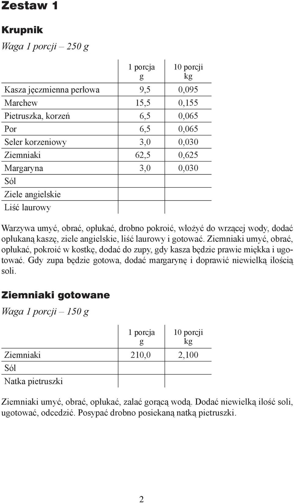 Ziemniaki umyć, obrać, opłukać, pokroić w kostkę, dodać do zupy, dy kasza będzie prawie miękka i uotować. Gdy zupa będzie otowa, dodać mararynę i doprawić niewielką ilością soli.