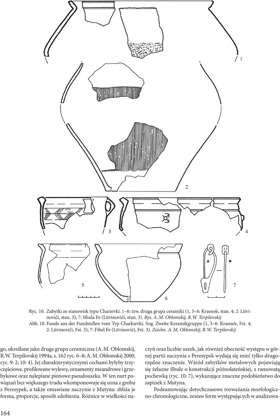 Obłomskij, R.W. Terpilovskij go, określane jako druga grupa ceramiczna (A. M. Oblomskij, R.W. Terpilovskij 1994а, s. 162 ryc. 6 8; A. M. Oblomskij 2000, ryc. 9: 2; 10: 4).