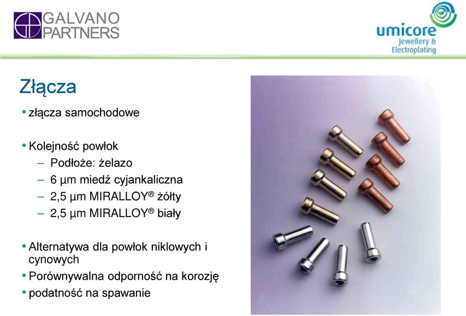 2,5 µm MIRALLOY biały Alternatywa dla powłok niklowych i