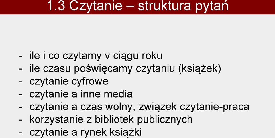 czytanie a inne media - czytanie a czas wolny, związek