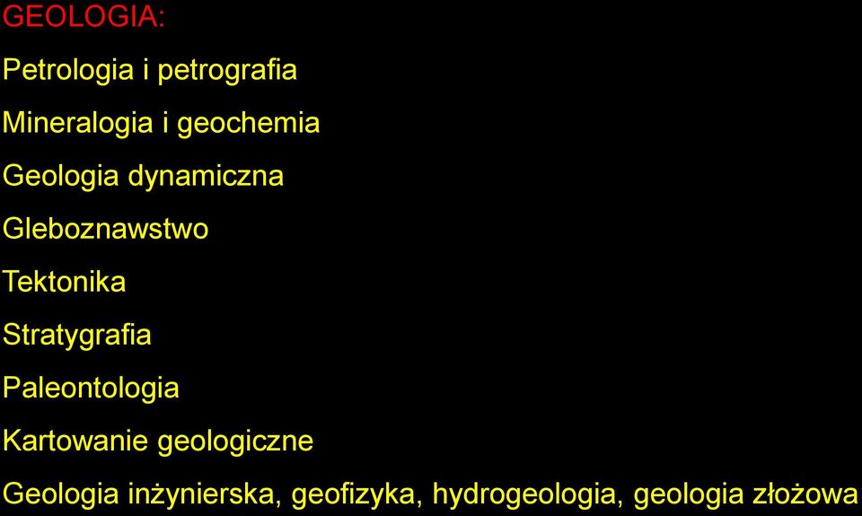 Stratygrafia Paleontologia Kartowanie geologiczne