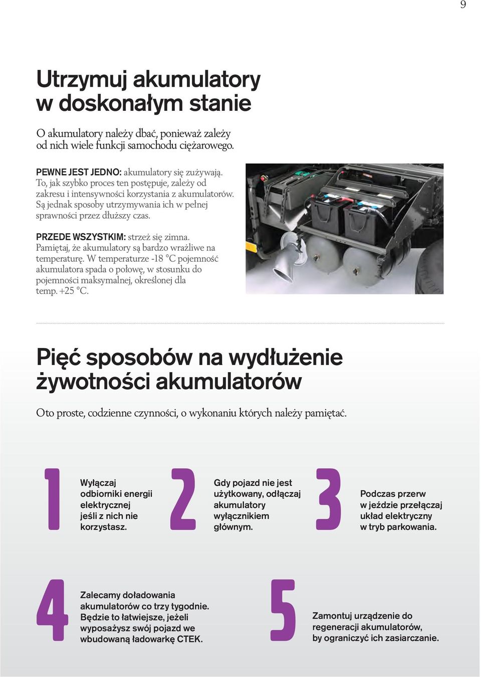 PRZEDE WSZYSTKIM: strzeż się zimna. Pamiętaj, że akumulatory są bardzo wrażliwe na temperaturę.