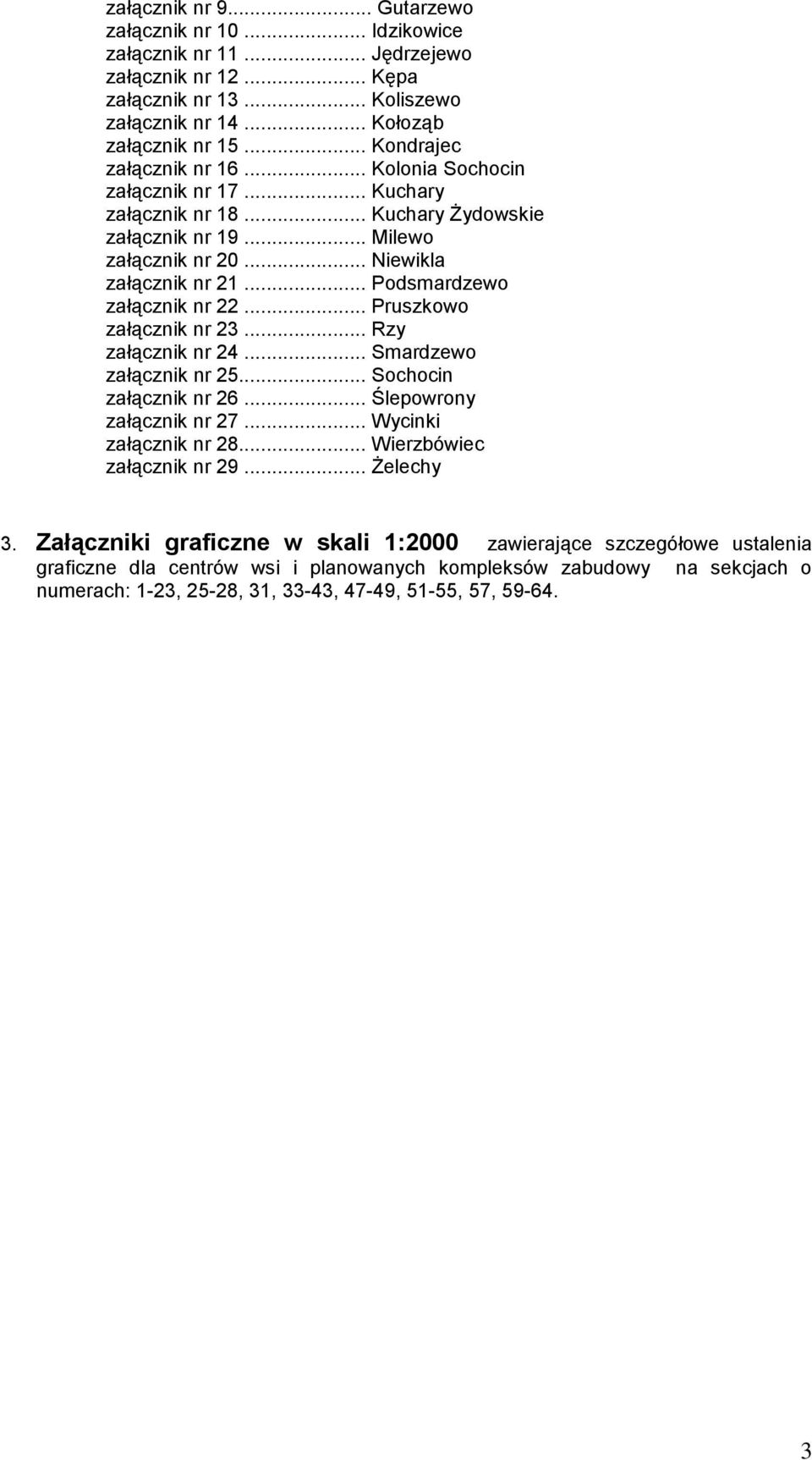 .. Podsmardzewo załącznik nr 22... Pruszkowo załącznik nr 23... Rzy załącznik nr 24... Smardzewo załącznik nr 25... Sochocin załącznik nr 26... Ślepowrony załącznik nr 27... Wycinki załącznik nr 28.