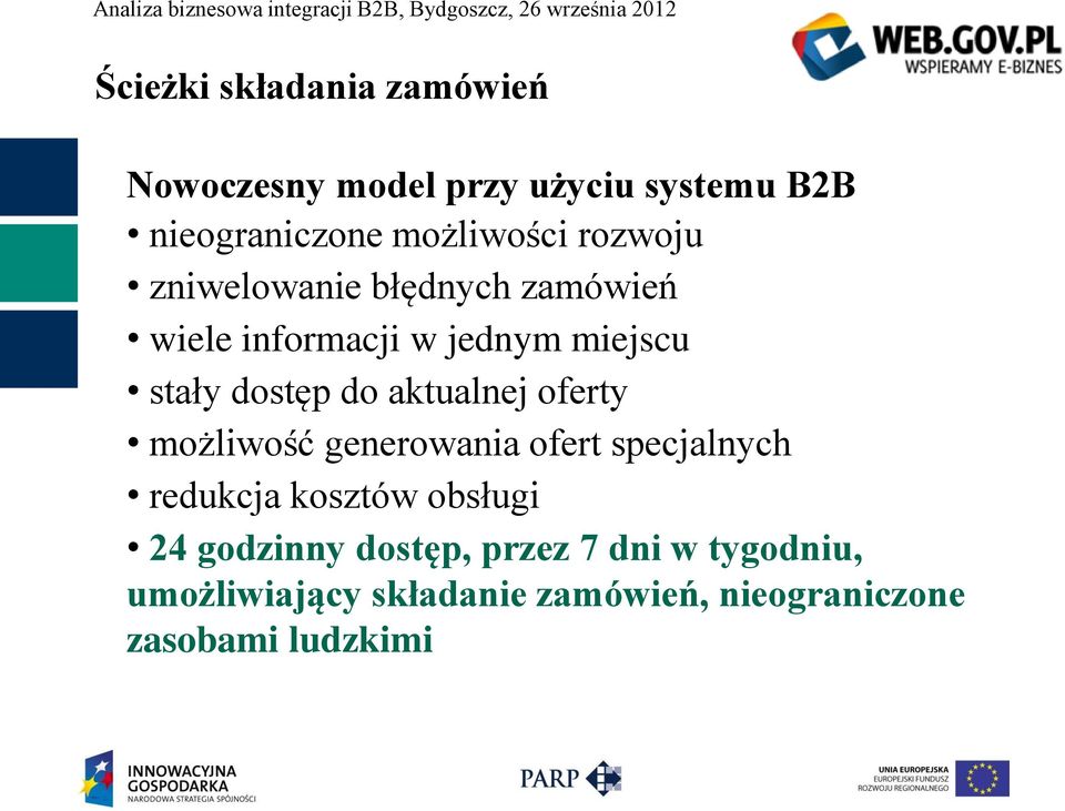 aktualnej oferty możliwość generowania ofert specjalnych redukcja kosztów obsługi 24 godzinny