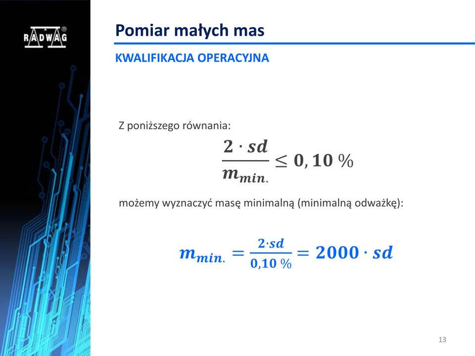 poniższego równania: możemy