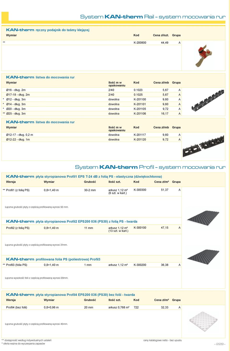 3m dowolna K-201100 9,60 A * Ø14 - dług. 3m dowolna K-201101 9,60 A * Ø20 - dług. 3m dowolna K-201105 9,72 A ** Ø25 - dług.