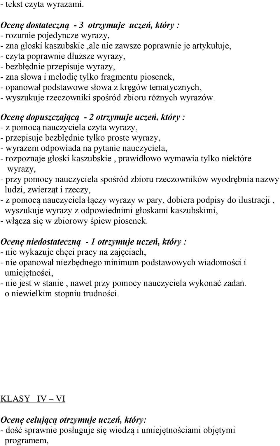 wyrazy, - zna słowa i melodię tylko fragmentu piosenek, - opanował podstawowe słowa z kręgów tematycznych, - wyszukuje rzeczowniki spośród zbioru różnych wyrazów.