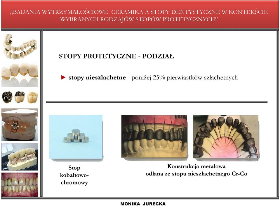 szlachetnych Stop kobaltowochromowy