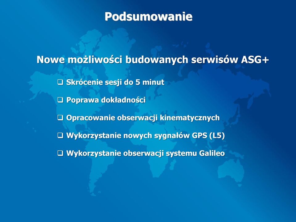 Opracowanie obserwacji kinematycznych Wykorzystanie
