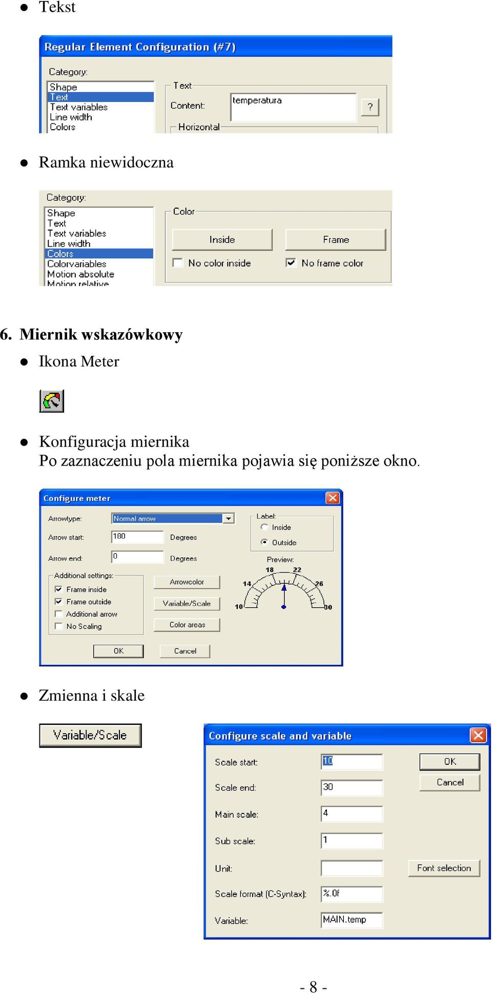 Konfiguracja miernika Po zaznaczeniu