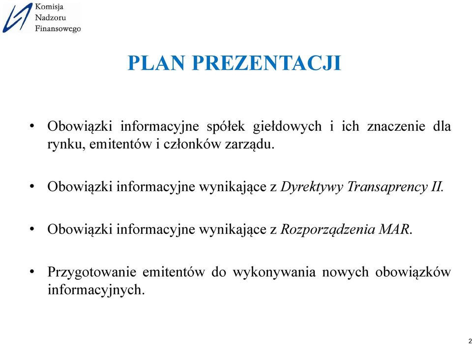 Obowiązki informacyjne wynikające z Dyrektywy Transaprency II.